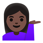 Emoji 💁🏿‍♀️ Donna Con Suggerimento: Carnagione Scura su Google Android 11.0.