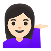 Emoji 💁🏻‍♀️ Donna Con Suggerimento: Carnagione Chiara su Google Android 11.0.