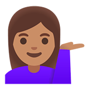 💁🏽‍♀️ Emoji Mulher Com A Palma Virada Para Cima: Pele Morena na Google Android 11.0.