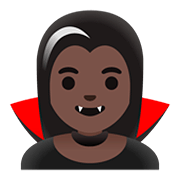 🧛🏿‍♀️ Emoji weiblicher Vampir: dunkle Hautfarbe Google Android 11.0.