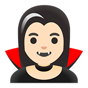 🧛🏻‍♀️ Emoji weiblicher Vampir: helle Hautfarbe Google Android 11.0.