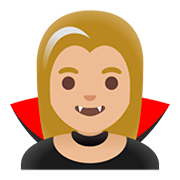 Émoji 🧛🏼‍♀️ Vampire Femme : Peau Moyennement Claire sur Google Android 11.0.