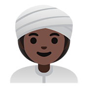 Emoji 👳🏿‍♀️ Donna Con Turbante: Carnagione Scura su Google Android 11.0.