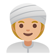 Émoji 👳🏼‍♀️ Femme En Turban : Peau Moyennement Claire sur Google Android 11.0.