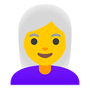 Emoji 👩‍🦳 Donna: Capelli Bianchi su Google Android 11.0.