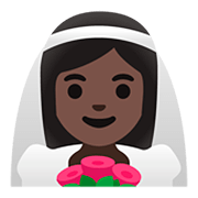 Emoji 👰🏿‍♀️ Donna con il velo: Carnagione Scura su Google Android 11.0.