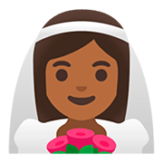 👰🏾‍♀️ Emoji Mujer Con Velo: Tono De Piel Oscuro Medio en Google Android 11.0.