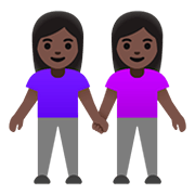 👭🏿 Emoji Duas Mulheres De Mãos Dadas: Pele Escura na Google Android 11.0.