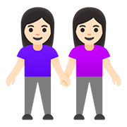 Emoji 👭🏻 Due Donne Che Si Tengono Per Mano: Carnagione Chiara su Google Android 11.0.