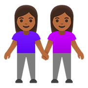 👭🏾 Emoji Duas Mulheres De Mãos Dadas: Pele Morena Escura na Google Android 11.0.