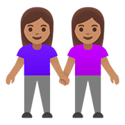 👭🏽 Emoji Duas Mulheres De Mãos Dadas: Pele Morena na Google Android 11.0.