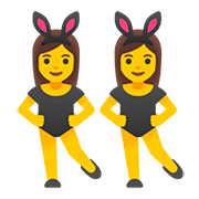 👯‍♀️ Emoji Mujeres Con Orejas De Conejo en Google Android 11.0.