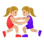 🤼🏼‍♀️ Emoji Mujeres Luchando, Tono De Piel Claro Medio en Google Android 11.0.