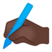 ✍🏿 Emoji Mano Escribiendo: Tono De Piel Oscuro en Google Android 11.0.