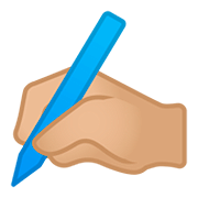 ✍🏼 Emoji Escrevendo à Mão: Pele Morena Clara na Google Android 11.0.