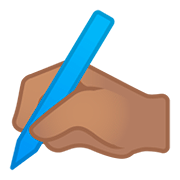 ✍🏽 Emoji Escrevendo à Mão: Pele Morena na Google Android 11.0.