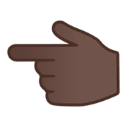 👈🏿 Emoji Dorso Da Mão Com Dedo Indicador Apontando Para A Esquerda: Pele Escura na Google Android 12.0.