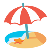 Emoji 🏖️ Spiaggia Con Ombrellone su Google Android 12.0.