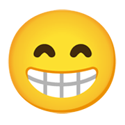 Emoji 😁 Faccina Raggiante Con Occhi Felici su Google Android 12.0.