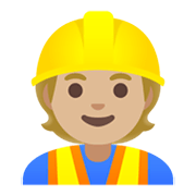 Émoji 👷🏼 Personnel Du Bâtiment : Peau Moyennement Claire sur Google Android 12.0.