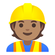 👷🏽 Emoji Bauarbeiter(in): mittlere Hautfarbe Google Android 12.0.