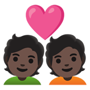💑🏿 Emoji Casal Apaixonado, Pele Escura na Google Android 12.0.