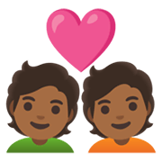 💑🏾 Emoji Casal Apaixonado, Pele Morena Escura na Google Android 12.0.