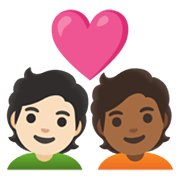 🧑🏻‍❤️‍🧑🏾 Emoji Liebespaar: Person, Person, helle Hautfarbe, mitteldunkle Hautfarbe Google Android 12.0.