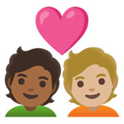 🧑🏾‍❤️‍🧑🏼 Emoji Pareja Enamorada: Persona, Persona, Tono De Piel Oscuro Medio, Tono De Piel Claro Medio en Google Android 12.0.