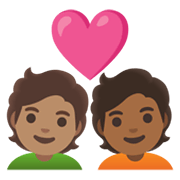 Émoji 🧑🏽‍❤️‍🧑🏾 Couple Avec Cœur: Personne, Personne, Peau Légèrement Mate, Peau Mate sur Google Android 12.0.