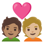 🧑🏽‍❤️‍🧑🏼 Emoji Liebespaar: Person, Person, mittlere Hautfarbe, mittelhelle Hautfarbe Google Android 12.0.