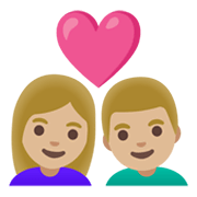👩🏼‍❤️‍👨🏼 Emoji Liebespaar - Frau: mittelhelle Hautfarbe, Mann: mittelhelle Hautfarbe Google Android 12.0.