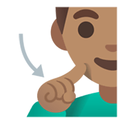 Emoji 🧏🏽‍♂️ Uomo Con Problemi Di Udito: Carnagione Olivastra su Google Android 12.0.