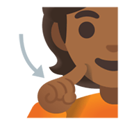 Emoji 🧏🏾 Persona Con Problemi Di Udito: Carnagione Abbastanza Scura su Google Android 12.0.