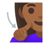 🧏🏾‍♀️ Emoji Mujer Sorda: Tono De Piel Oscuro Medio en Google Android 12.0.