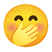 🤭 Emoji Cara Con Mano Sobre La Boca en Google Android 12.0.