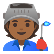 🧑🏾‍🏭 Emoji Fabrikarbeiter(in): mitteldunkle Hautfarbe Google Android 12.0.