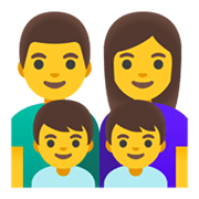 👨‍👩‍👦‍👦 Emoji Família: Homem, Mulher, Menino E Menino na Google Android 12.0.