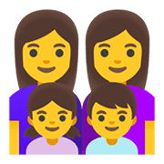 Émoji 👩‍👩‍👧‍👦 Famille : Femme, Femme, Fille Et Garçon sur Google Android 12.0.
