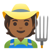 🧑🏾‍🌾 Emoji Agricultor: Pele Morena Escura na Google Android 12.0.