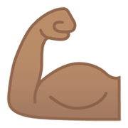 Émoji 💪🏽 Biceps Contracté : Peau Légèrement Mate sur Google Android 12.0.