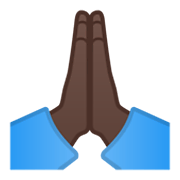 🙏🏿 Emoji Manos En Oración: Tono De Piel Oscuro en Google Android 12.0.