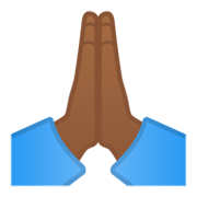 🙏🏾 Emoji Manos En Oración: Tono De Piel Oscuro Medio en Google Android 12.0.
