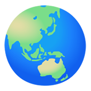 🌏 Emoji Globo Terráqueo Mostrando Asia Y Australia en Google Android 12.0.