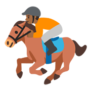 🏇🏾 Emoji Corrida De Cavalos: Pele Morena Escura na Google Android 12.0.