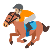 🏇🏼 Emoji Corrida De Cavalos: Pele Morena Clara na Google Android 12.0.