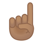 ☝🏽 Emoji nach oben weisender Zeigefinger von vorne: mittlere Hautfarbe Google Android 12.0.