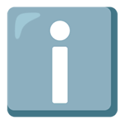 ℹ️ Emoji Buchstabe „i“ in blauem Quadrat Google Android 12.0.