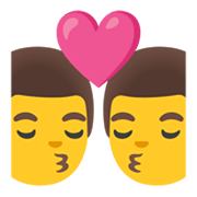 Emoji 👨‍❤️‍💋‍👨 Bacio Tra Coppia: Uomo E Uomo su Google Android 12.0.