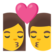 👩‍❤️‍💋‍👨 Emoji sich küssendes Paar: Frau, Mann Google Android 12.0.